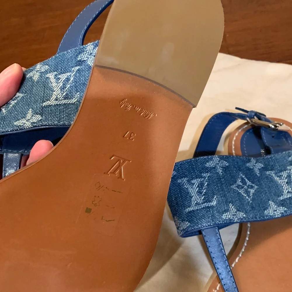 Rare brand new authentic denim collection Louis Vuitton sandals size 37 ( US 7) - Picture 10 of 17